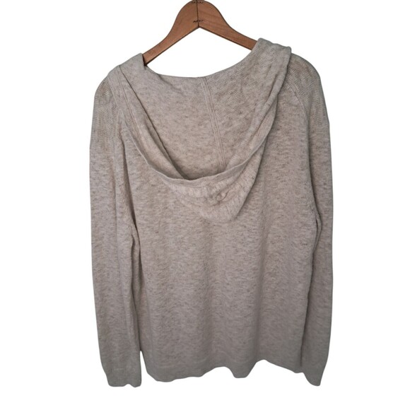 Banana Republic Henley Hoodie Sweater Men's Large Gray Cotton Linen Long Sleeve - Picture 3 of 9